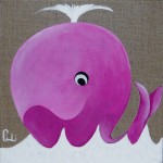 BALEINE ROSE 30X30 LIN